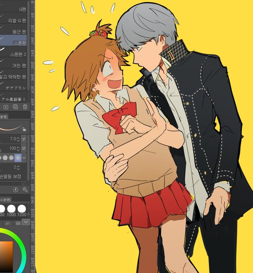 narukami yu and hanamura yousuke (persona and 1 more) drawn by nt_26