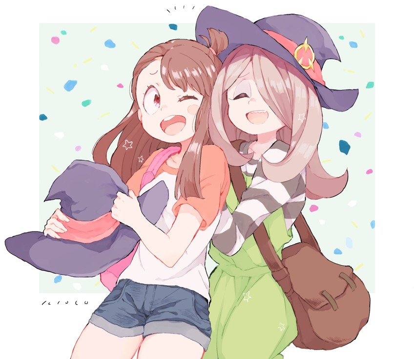 kagari atsuko and sucy manbavaran (little witch academia) drawn by qioco