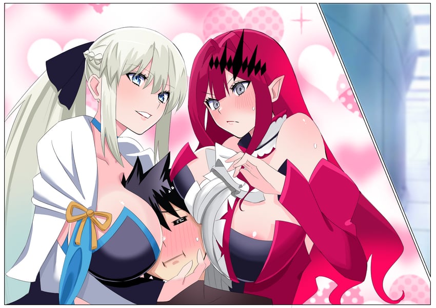 fujimaru ritsuka, baobhan sith, and morgan le fay (fate and 1 more) drawn by 4uu_(radicalmp_head)