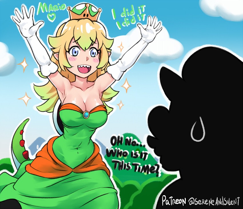 mario and princess yoshi (mario and 1 more) drawn by sereneandsilent