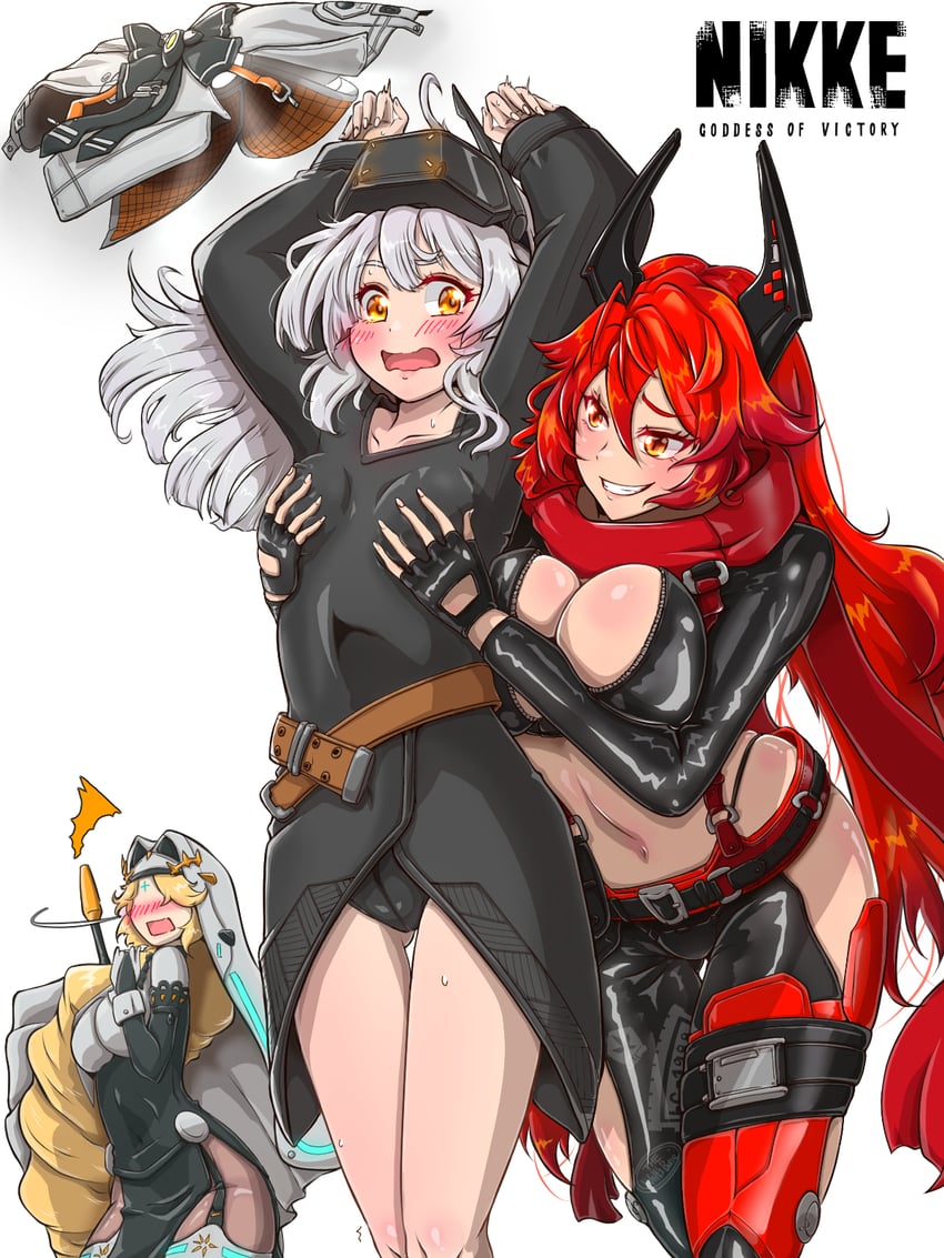 red hood, rapunzel, and snow white (goddess of victory: nikke) drawn by margherita832