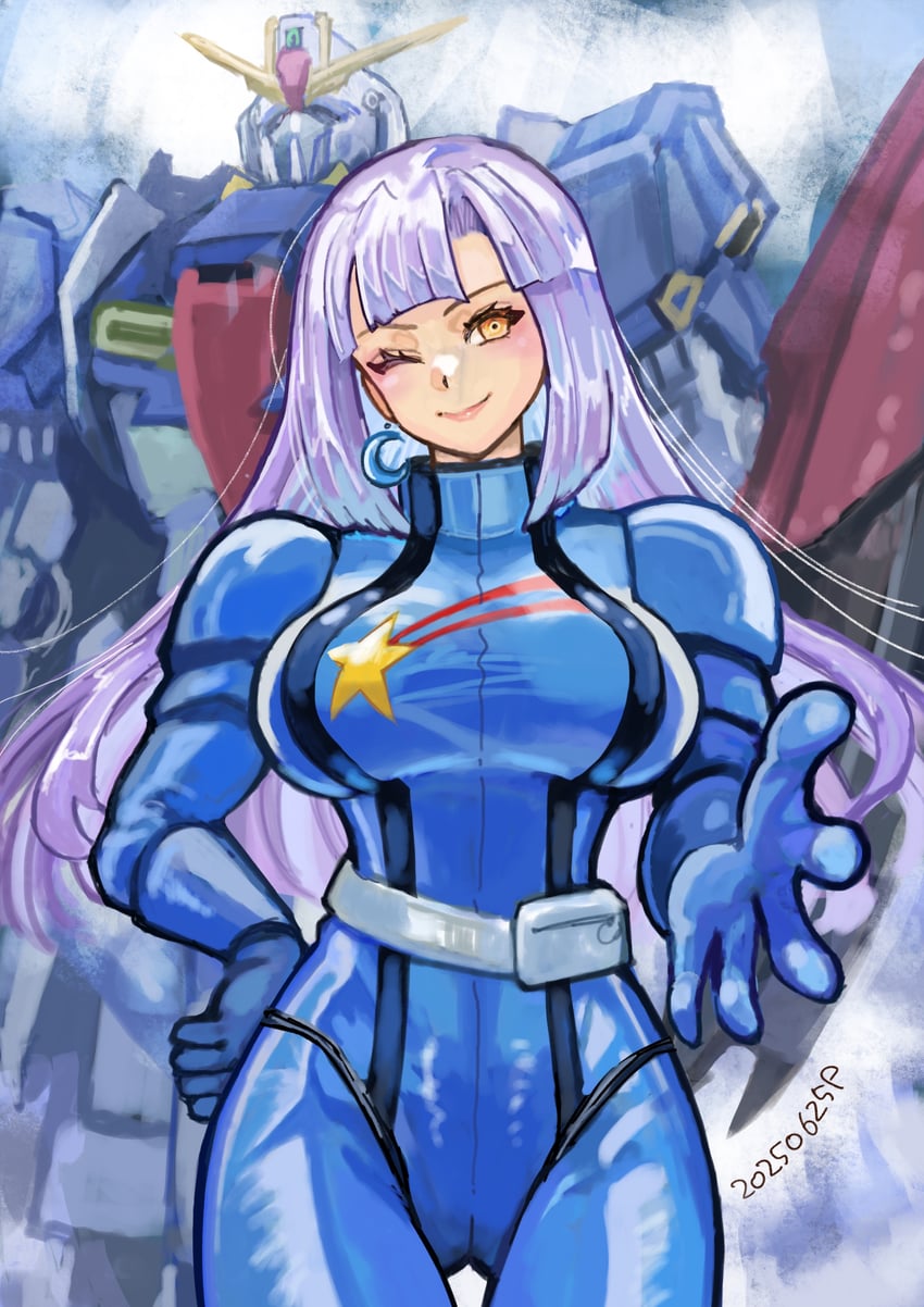 zeta gundam and roux louka (gundam and 2 more) drawn by okrdisk2000