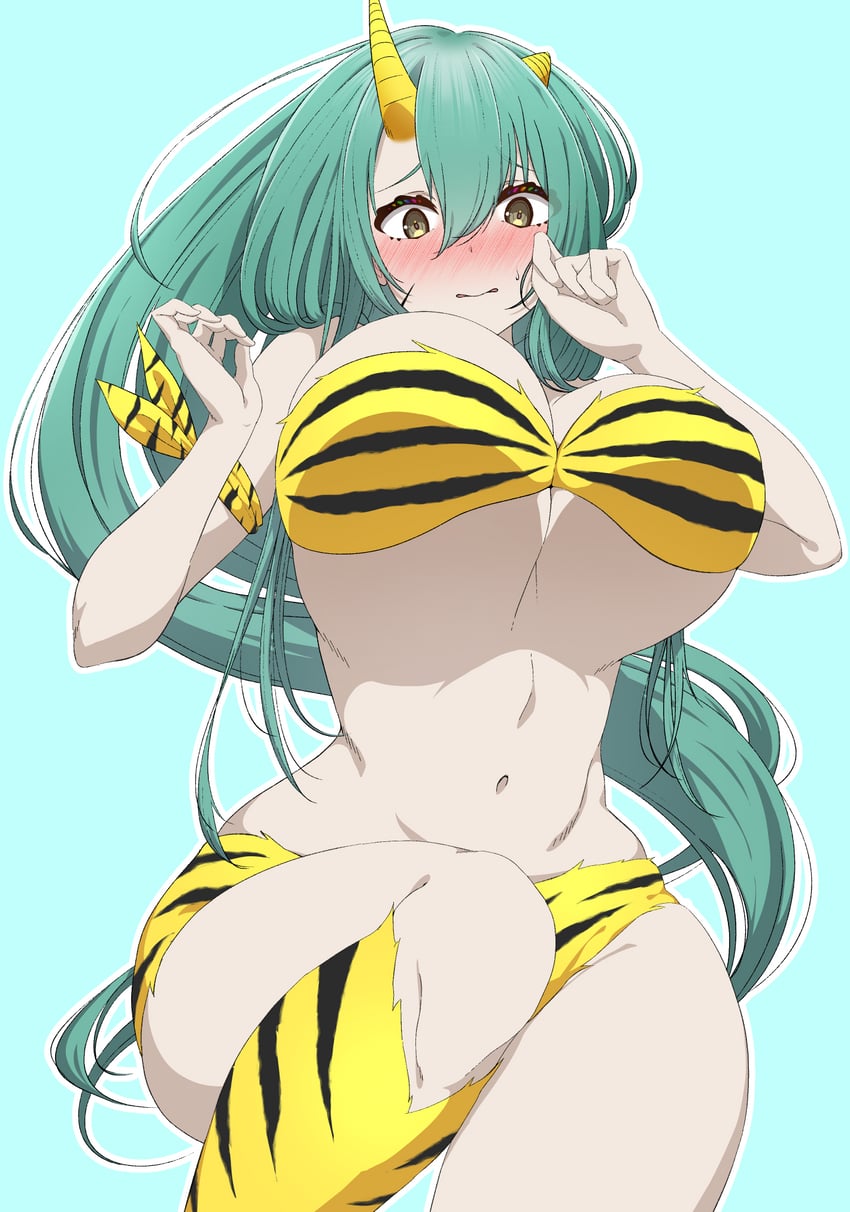 lum and hoshiguma (arknights and 1 more) drawn by makino