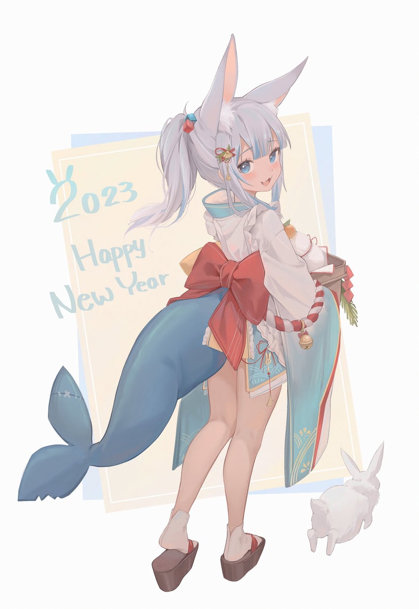 gawr gura (hololive and 1 more) drawn by midori_fufu