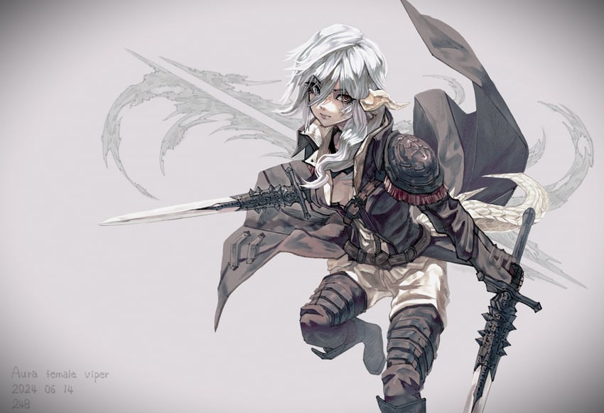 warrior of light and viper (final fantasy and 1 more) drawn by bimel_isabella