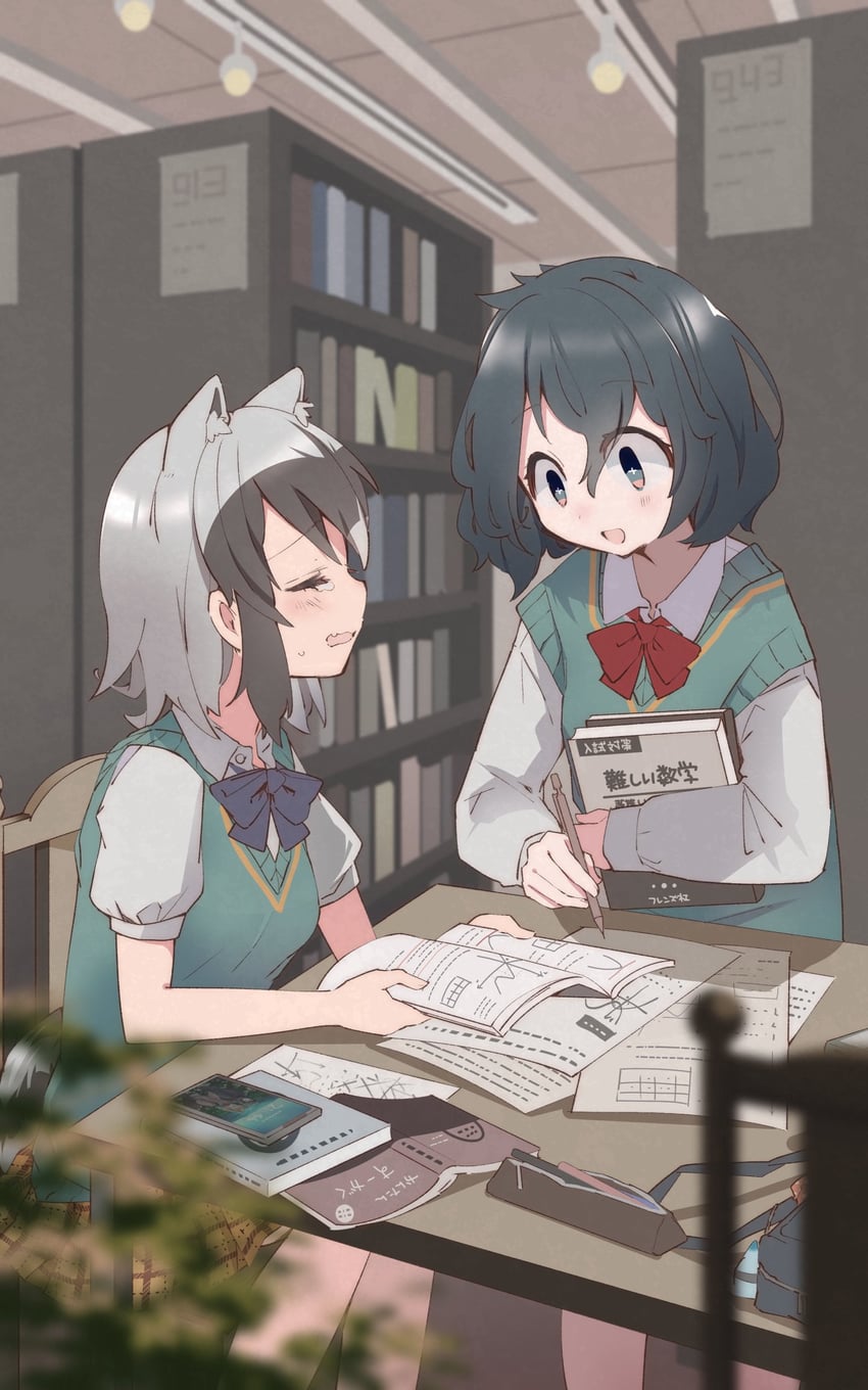 kaban and common raccoon (kemono friends) drawn by nanana_(nanana_iz)