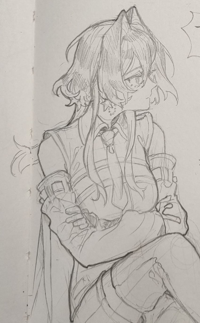 ouro kronii (hololive and 1 more) drawn by eus_ing