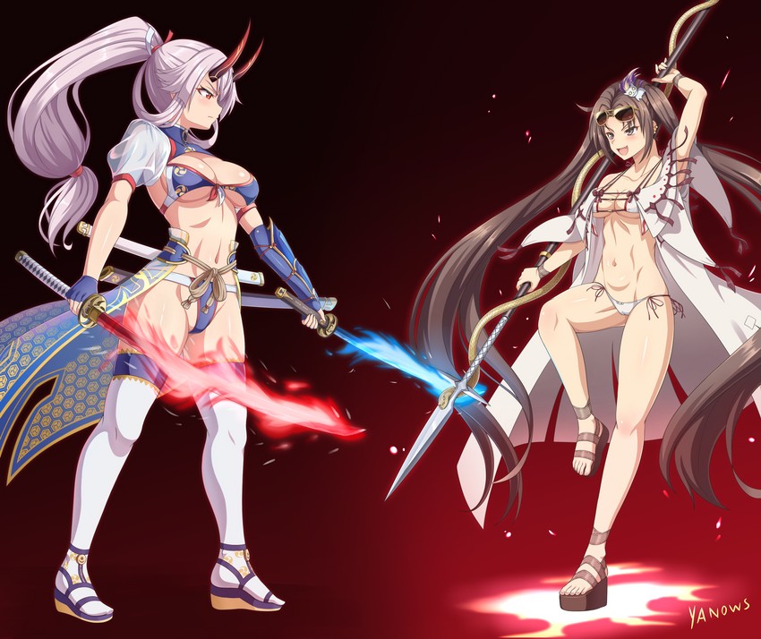 tomoe gozen and yu mei-ren (fate and 1 more) drawn by yanows