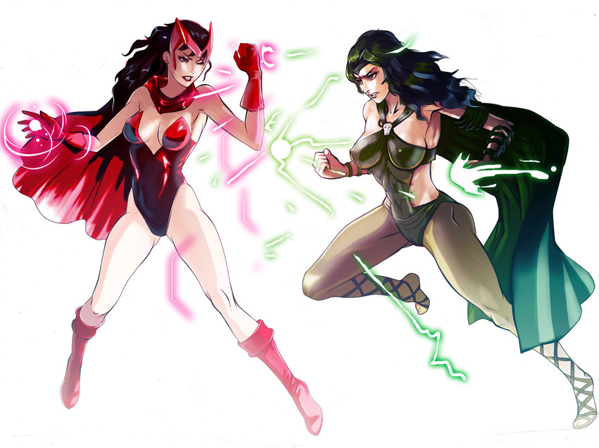 wanda maximoff, scarlet witch, polaris, and lorna dane (marvel and 1 more) drawn by mikazuki_shigure