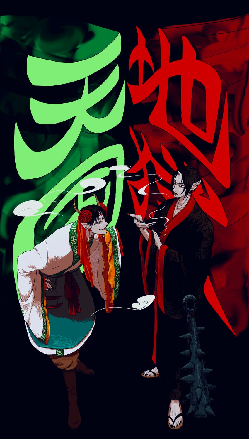 hoozuki and hakutaku (hoozuki no reitetsu) drawn by fuyuichigo_4602
