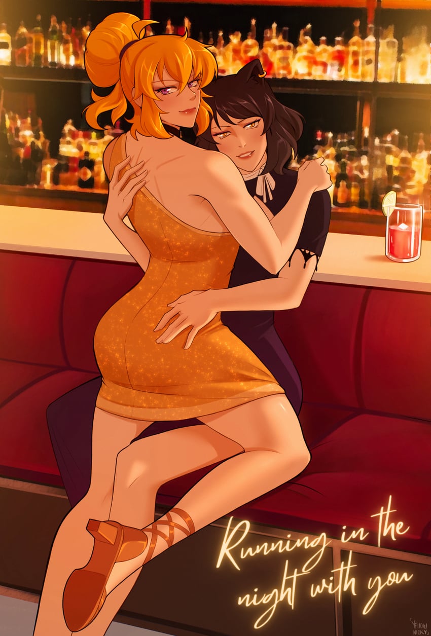 yang xiao long and blake belladonna (rwby) drawn by yellow_nicky