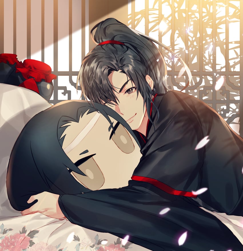 wei wuxian and lan wangji (modao zushi) drawn by jujeop