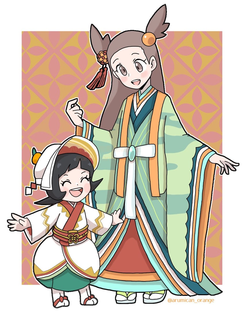 jasmine and poppy (pokemon and 1 more) drawn by hanecco_(arumican_orange)