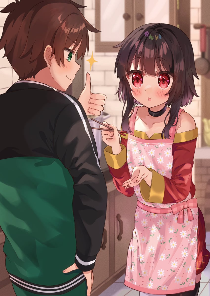 megumin and satou kazuma (kono subarashii sekai ni shukufuku wo!) drawn by yuno_(suke_yuno)