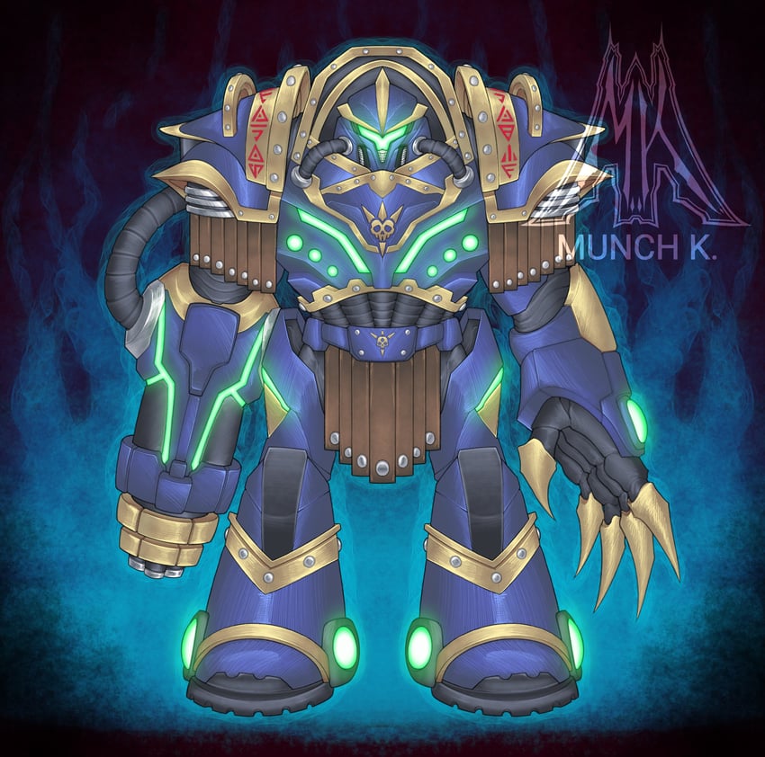 samus aran and adeptus astartes (metroid and 1 more) drawn by munch_k