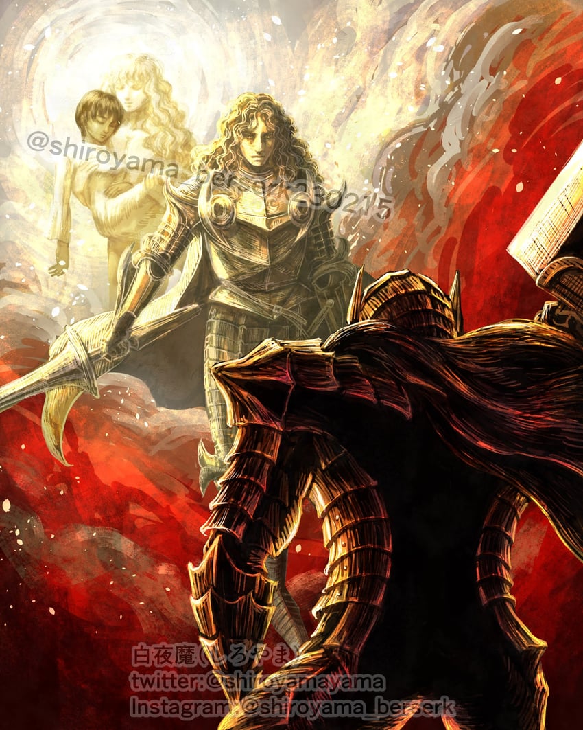 guts, griffith, casca, and locus (berserk) drawn by shiroyama_(cxxy8358)