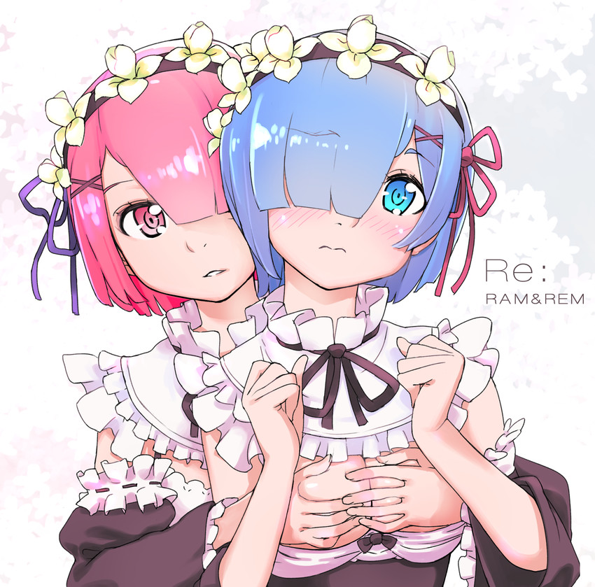 rem and ram (re:zero kara hajimeru isekai seikatsu) drawn by saromarin