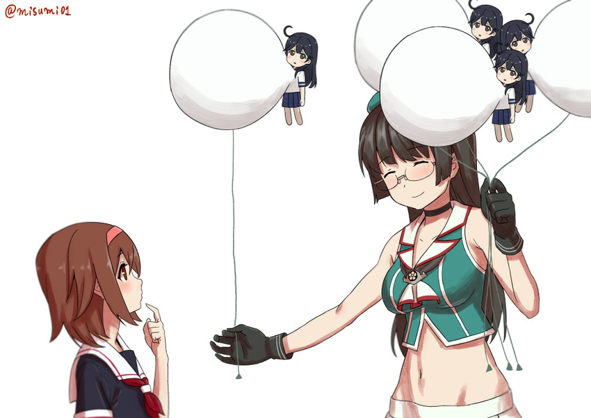 ushio, shiratsuyu, choukai, and choukai kai ni (kantai collection) drawn by misumi_(niku-kyu)