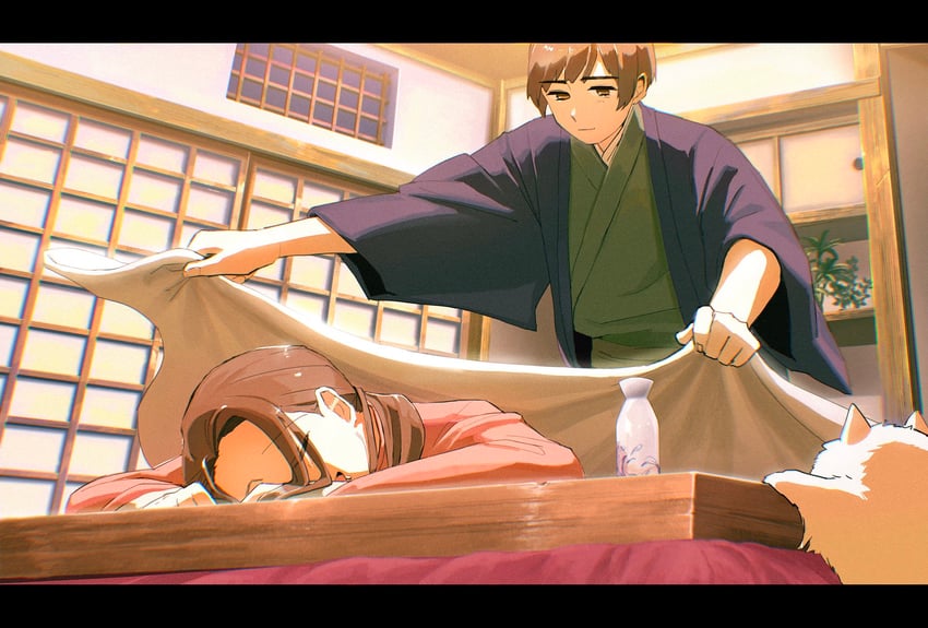 japan, china, and pochi (axis powers hetalia) drawn by pcpc_onaka