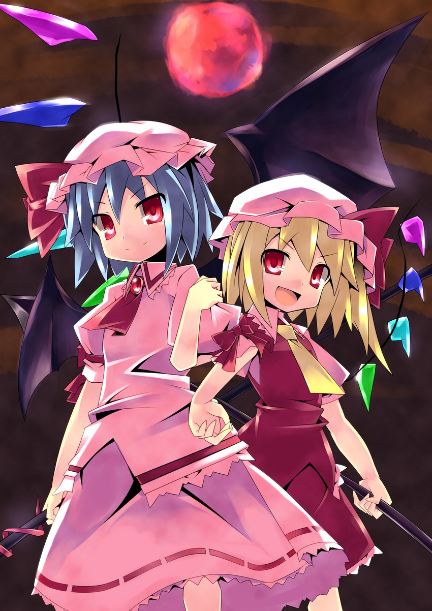 remilia scarlet and flandre scarlet (touhou) drawn by rando_seru