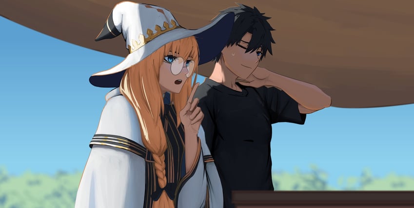 fujimaru ritsuka and aesc (fate and 1 more) drawn by paperpillar