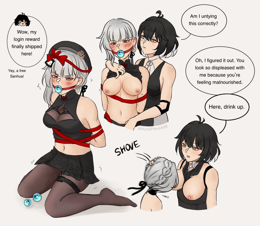 rover, female rover, and sanhua (wuthering waves) drawn by allurared408