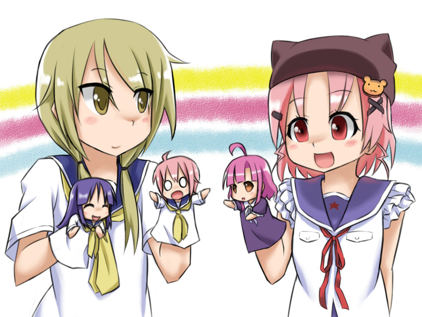 ichii yui, hinata yukari, nonohara yuzuko, takeya yuki, and sakura megumi (yuyushiki and 2 more) drawn by hirayama_tsuya