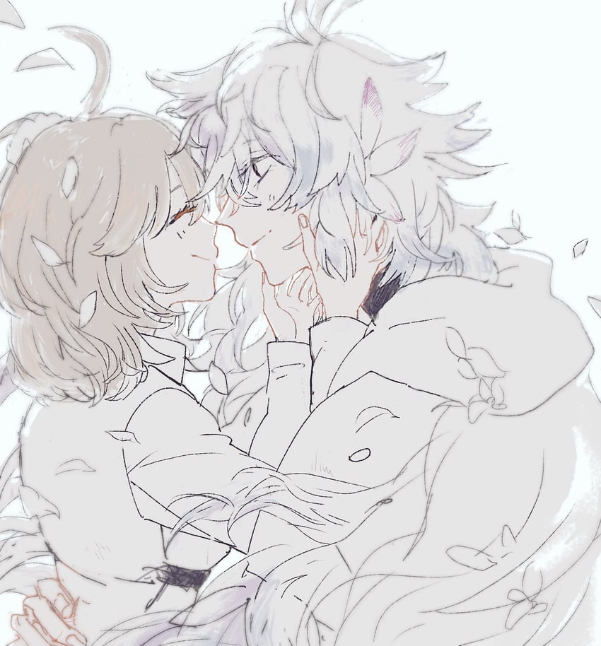 fujimaru ritsuka and merlin (fate and 1 more) drawn by fuwafuwa_no_inu