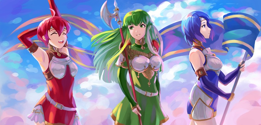 palla, catria, and est (fire emblem and 1 more) drawn by spiffydc