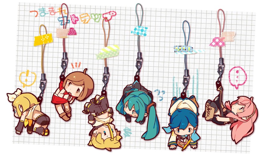 hatsune miku, kagamine rin, kagamine len, megurine luka, kaito, and 1 more (vocaloid) drawn by 8'108