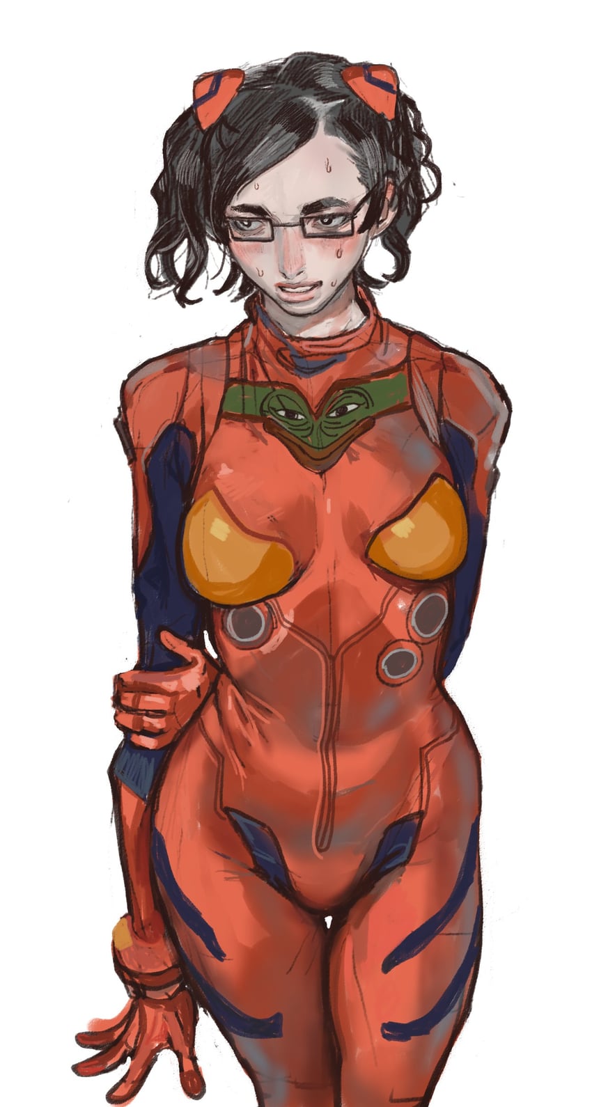 souryuu asuka langley, pepe the frog, and chudjak (neon genesis evangelion) drawn by mossacannibalis