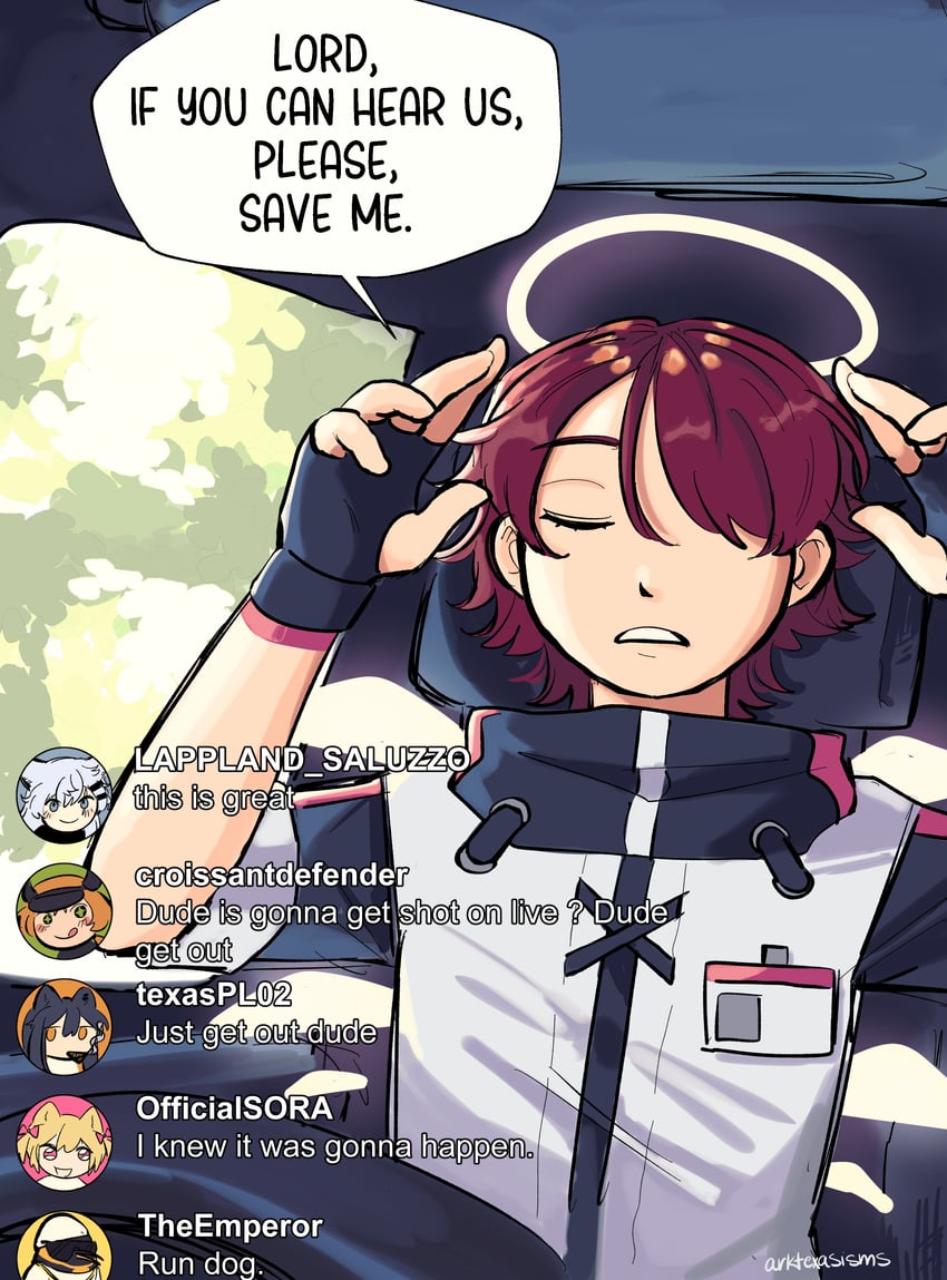 texas, lappland, exusiai, sora, croissant, and 1 more (arknights) drawn by arktexasisms