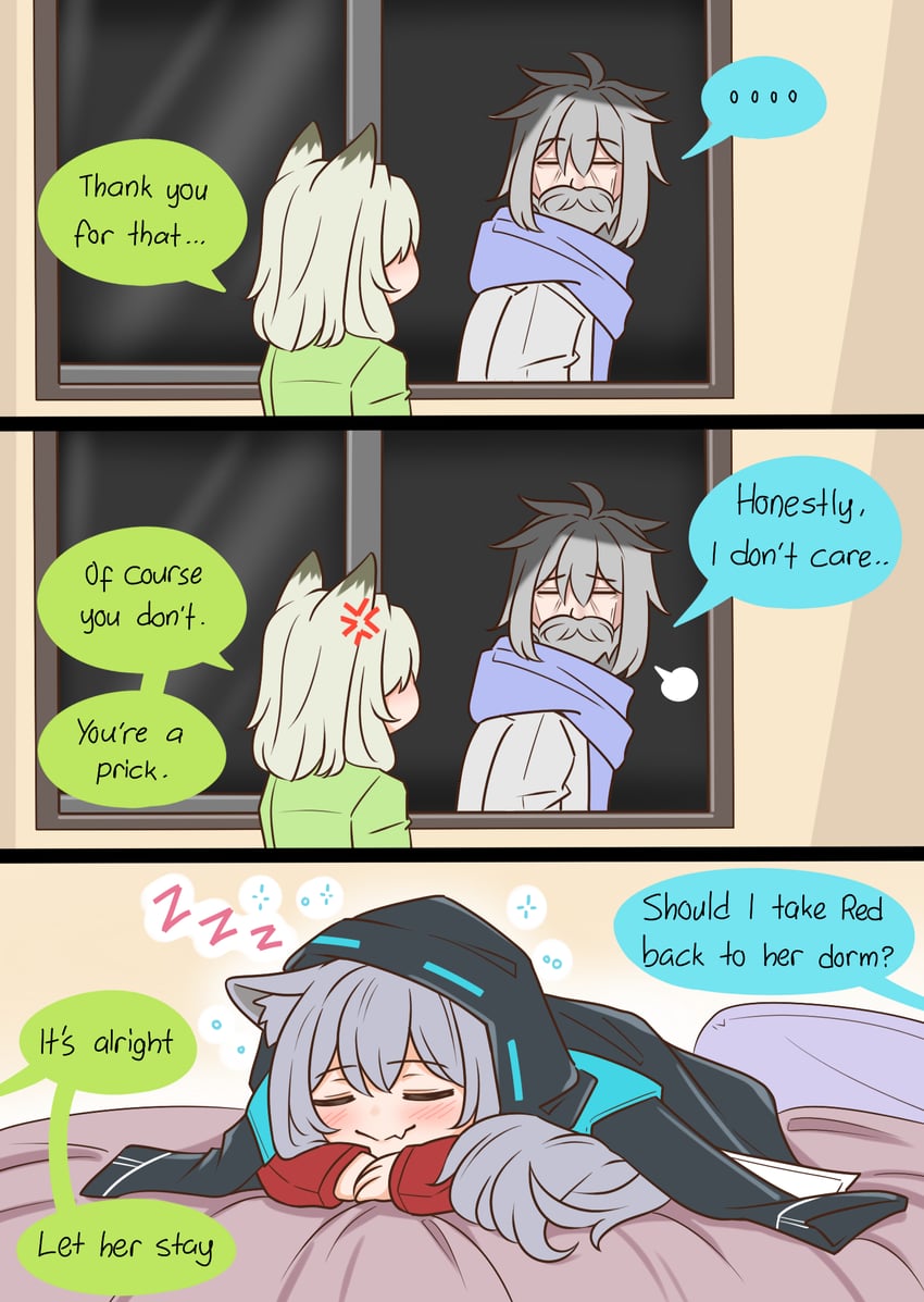 doctor, kal'tsit, male doctor, projekt red, and old man (arknights) drawn by guin_guin