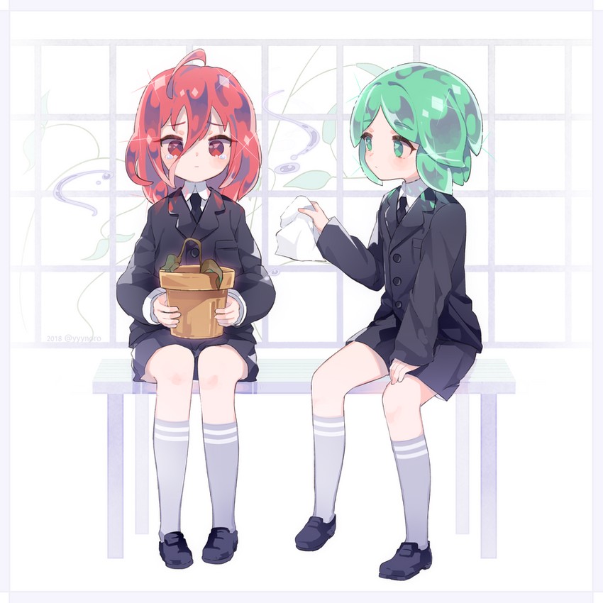 phosphophyllite and cinnabar (houseki no kuni) drawn by captain_yue