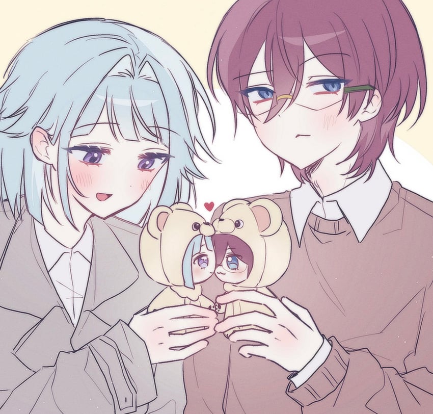 shino hajime and saegusa ibara (ensemble stars!) drawn by tw0nyang