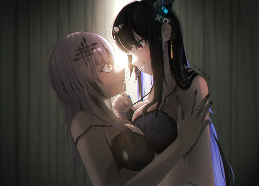 shiori novella and nerissa ravencroft (hololive and 1 more) drawn by solevisionarts