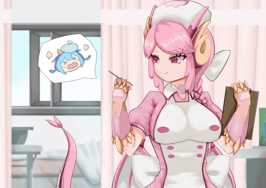 laundry dragonmaid and nurse dragonmaid (yu-gi-oh!) drawn by zerohuan