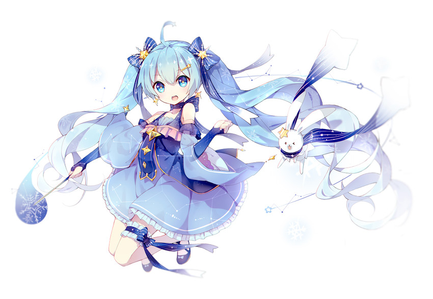 hatsune miku, yuki miku, and rabbit yukine (vocaloid) drawn by linfi-muu