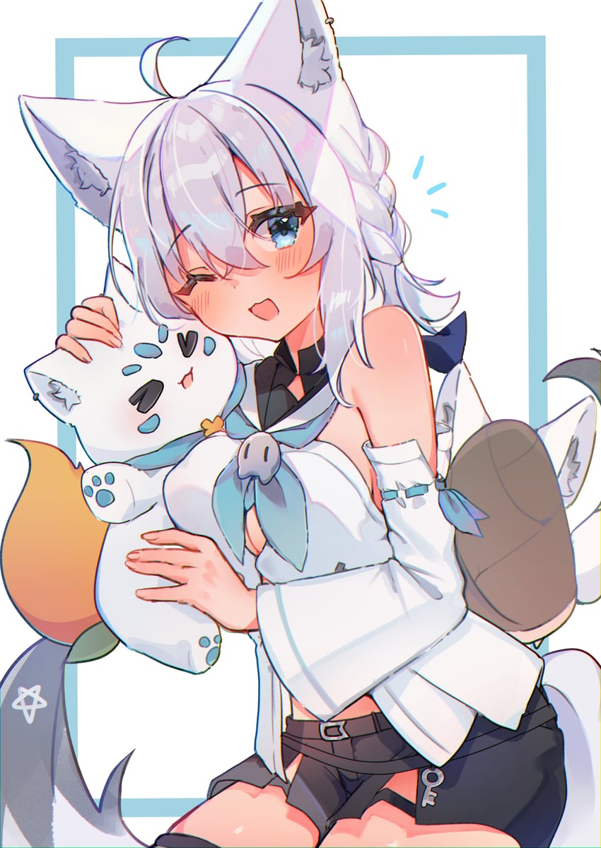 shirakami fubuki, sukonbu, and oruyanke (hololive) drawn by ao_kotoha