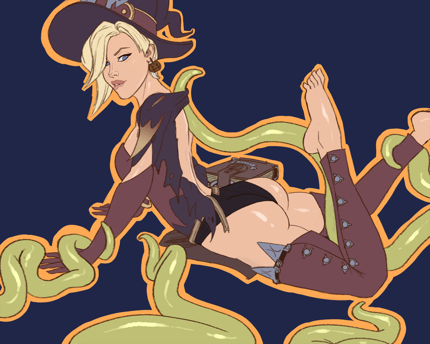 mercy and witch mercy (overwatch and 1 more) drawn by kataaoyoc