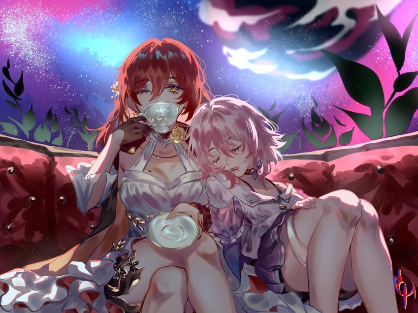 march 7th and himeko (honkai and 1 more) drawn by coconuthound