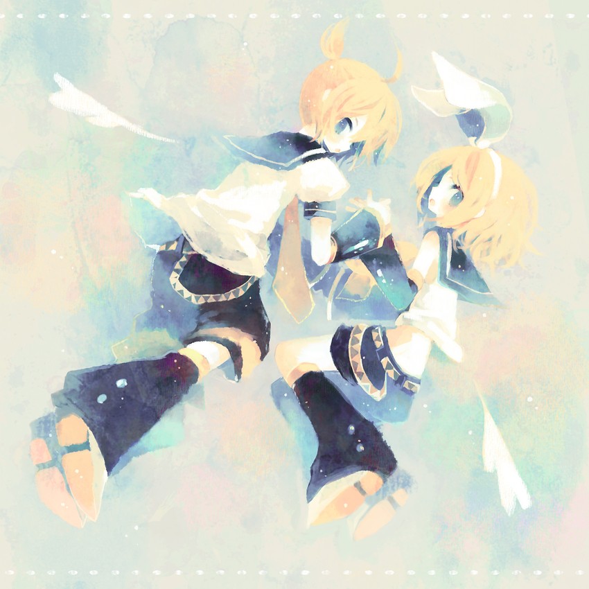 kagamine rin and kagamine len (vocaloid) drawn by kashiwaba_hisano