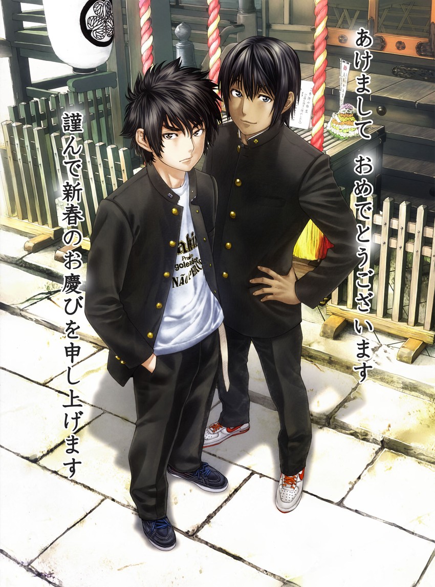 ootsuki takeru and chandet nanseyim (karate shoukoushi kohinata minoru) drawn by baba_yasushi