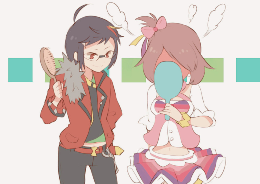 brendan and may (pokemon and 2 more) drawn by mikanmochi