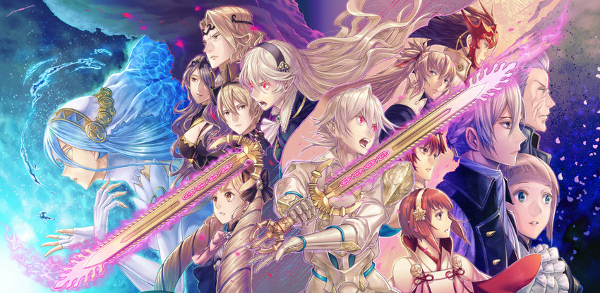 female corrin, camilla, azura, male corrin, elise, and 9 more (fire emblem and 1 more) drawn by amao_miyuki