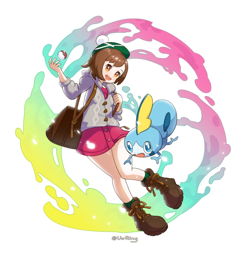 gloria and sobble (pokemon and 1 more) drawn by qinguo