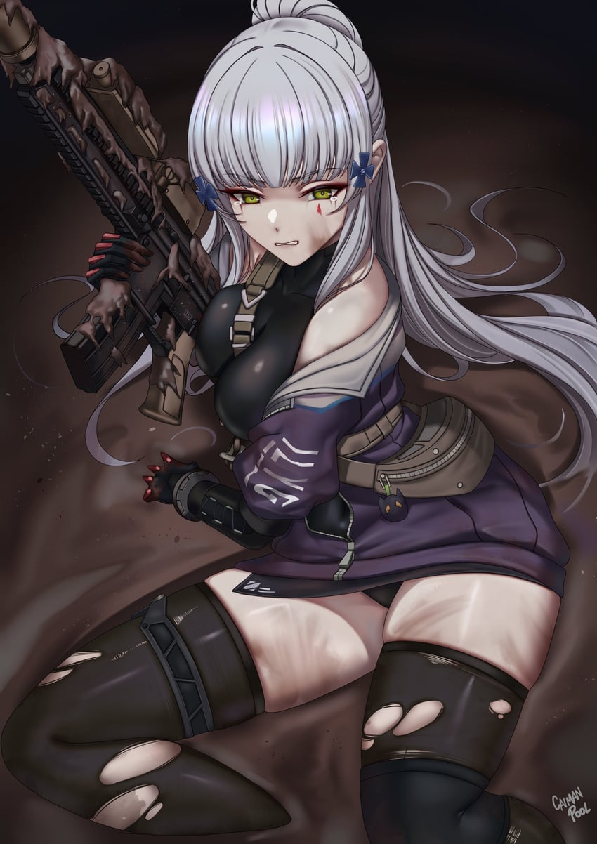 hk416 and klukai (girls' frontline and 1 more) drawn by caiman_pool