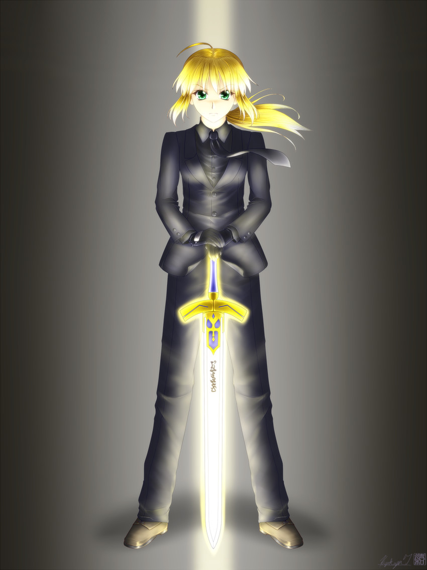 artoria pendragon and saber (fate and 2 more) drawn by kiyokazu