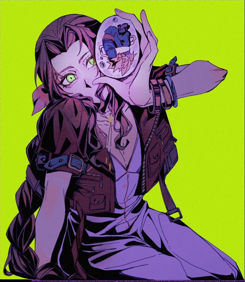cloud strife and aerith gainsborough (final fantasy and 3 more) drawn by zdax20001212