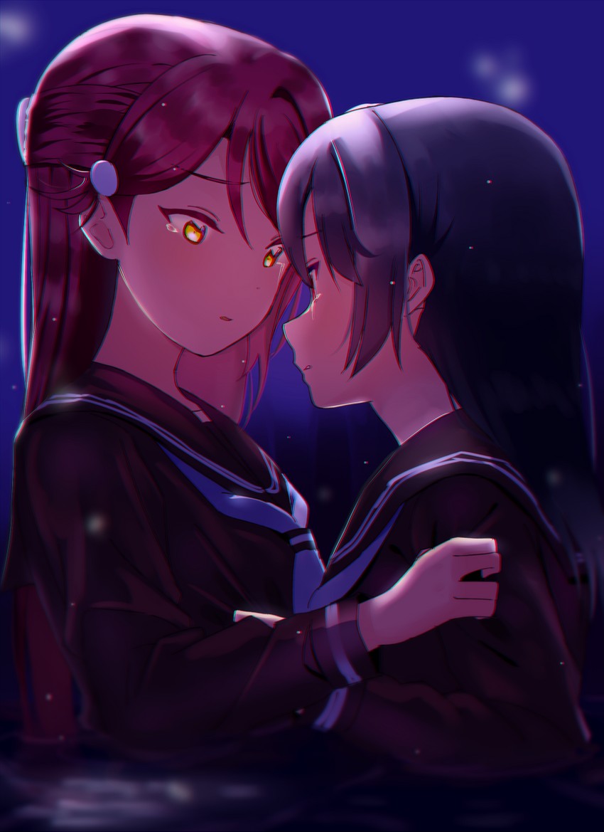 tsushima yoshiko and sakurauchi riko (love live! and 1 more) drawn by sellel